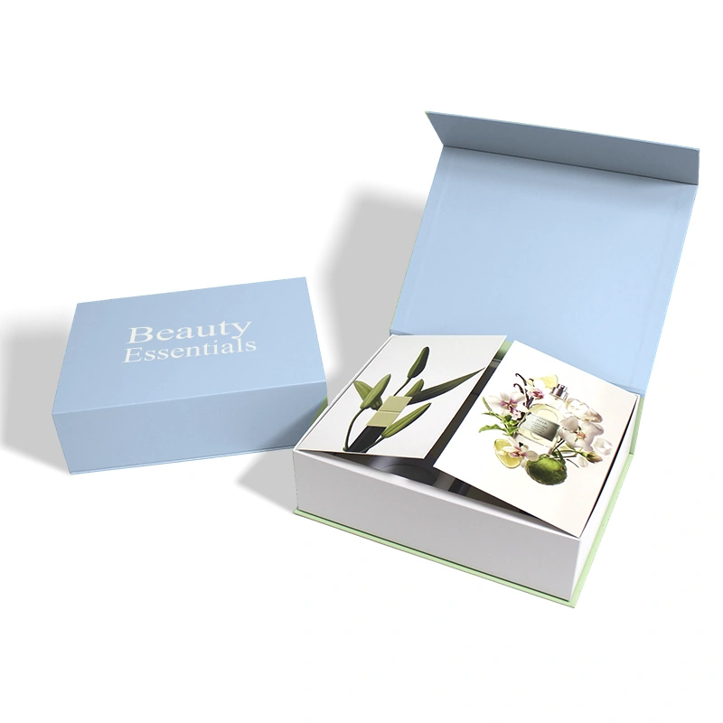 Blue Beauty Essentials Presentation Box — Use the inner panels for the brand story