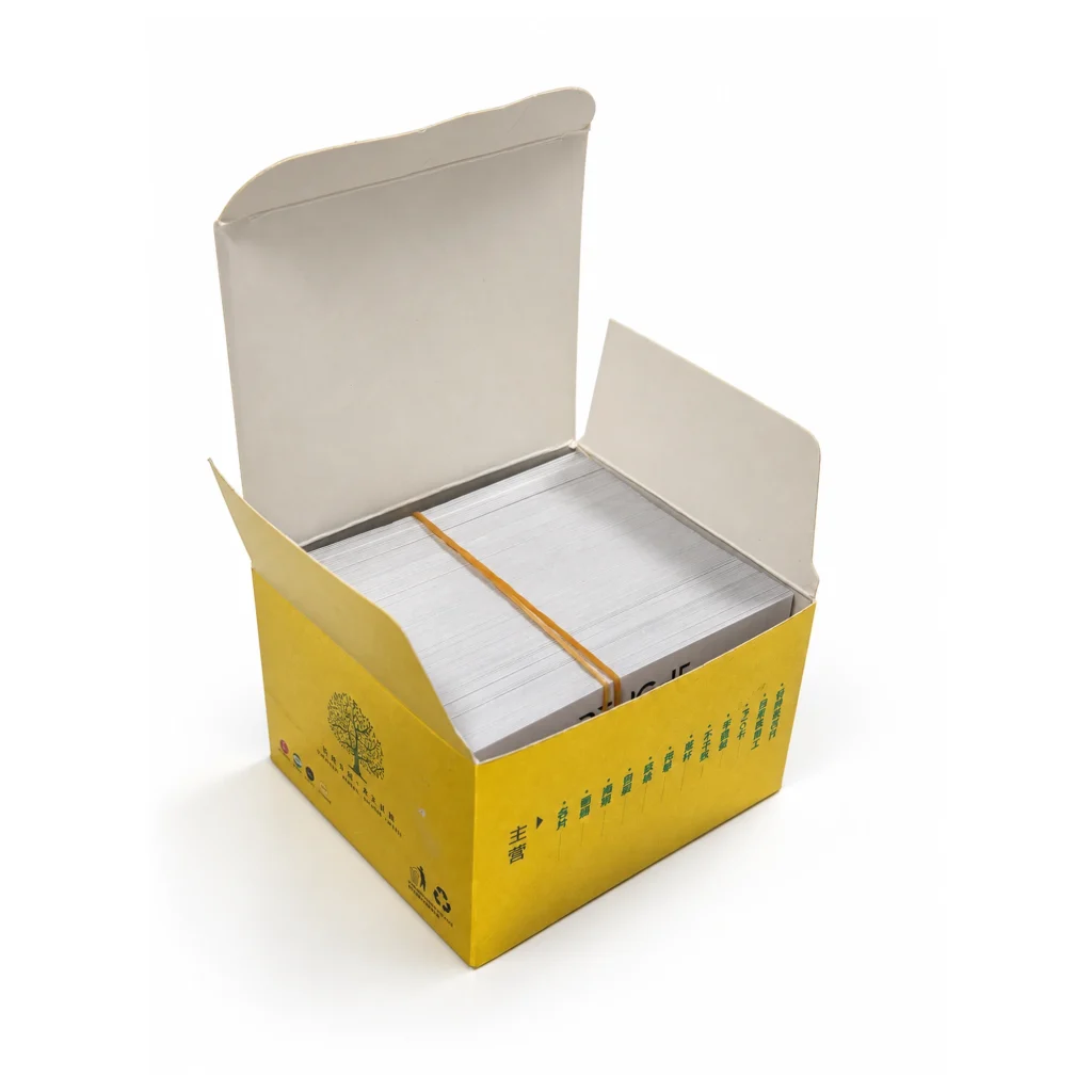 Gold Window Business Card Box — Pack the card stack neatly