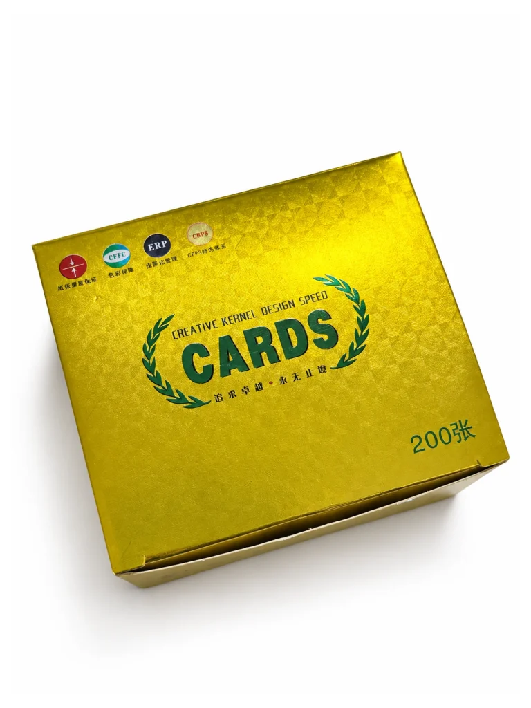 Gold Window Business Card Box — A reflective printed presentation