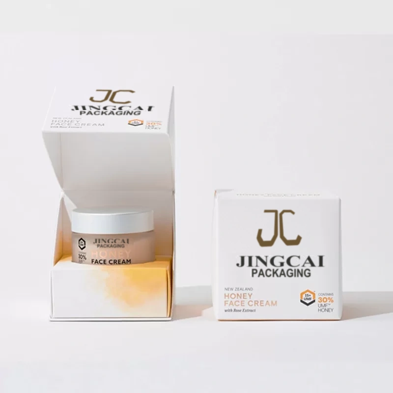 White & Gold Cream Jar Cartons — main product view