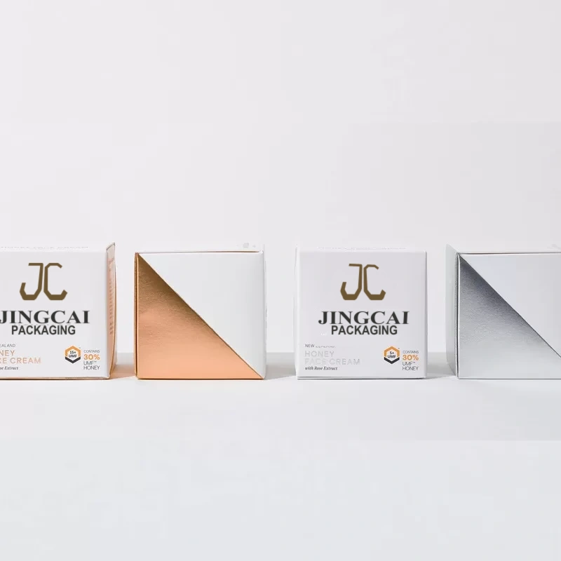 White & Gold Cream Jar Cartons — Coordinate the carton across a range