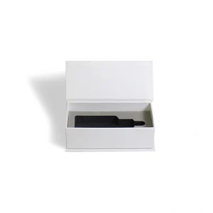 White & Gold Dropper Bottle Gift Box — A bottle-shaped inner recess