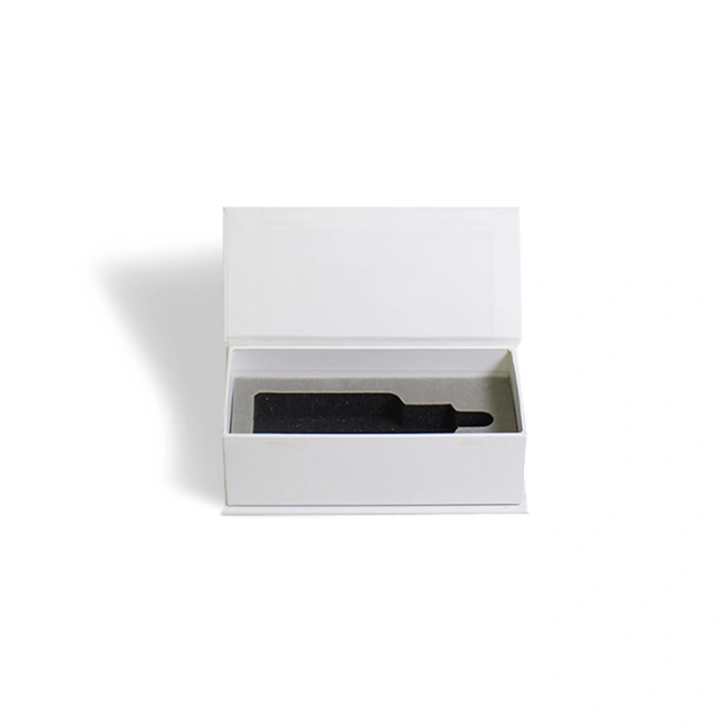 White & Gold Dropper Bottle Gift Box — A bottle-shaped inner recess