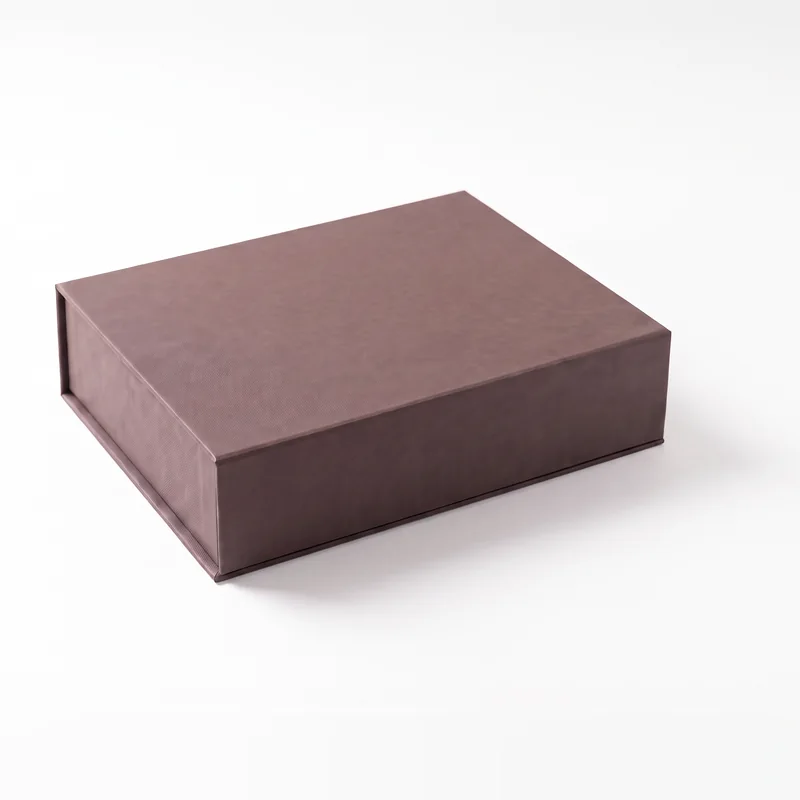 Closed matte espresso brown magnetic gift box