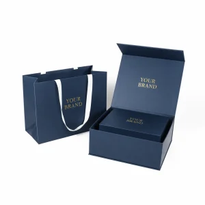 Navy Magnetic Gift Box & Matching Bag — main view