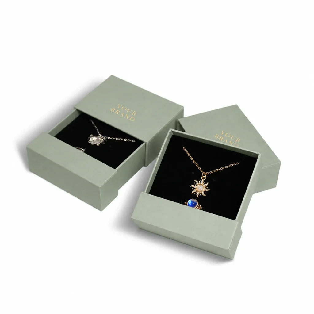 Sage Jewelry Gift Box with Velvet Insert — detail view 2
