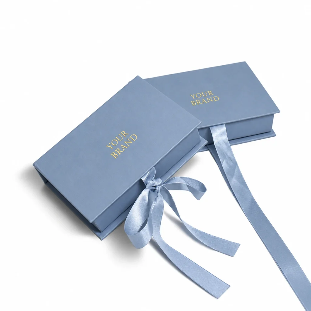Dusty Blue Ribbon Jewelry Box — detail view 1