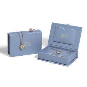 Dusty Blue Ribbon Jewelry Box — detail view 2