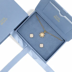 Dusty Blue Ribbon Jewelry Box — detail view 3