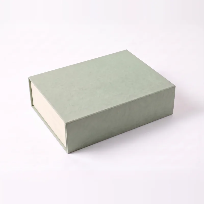 Closed sage green magnetic presentation box